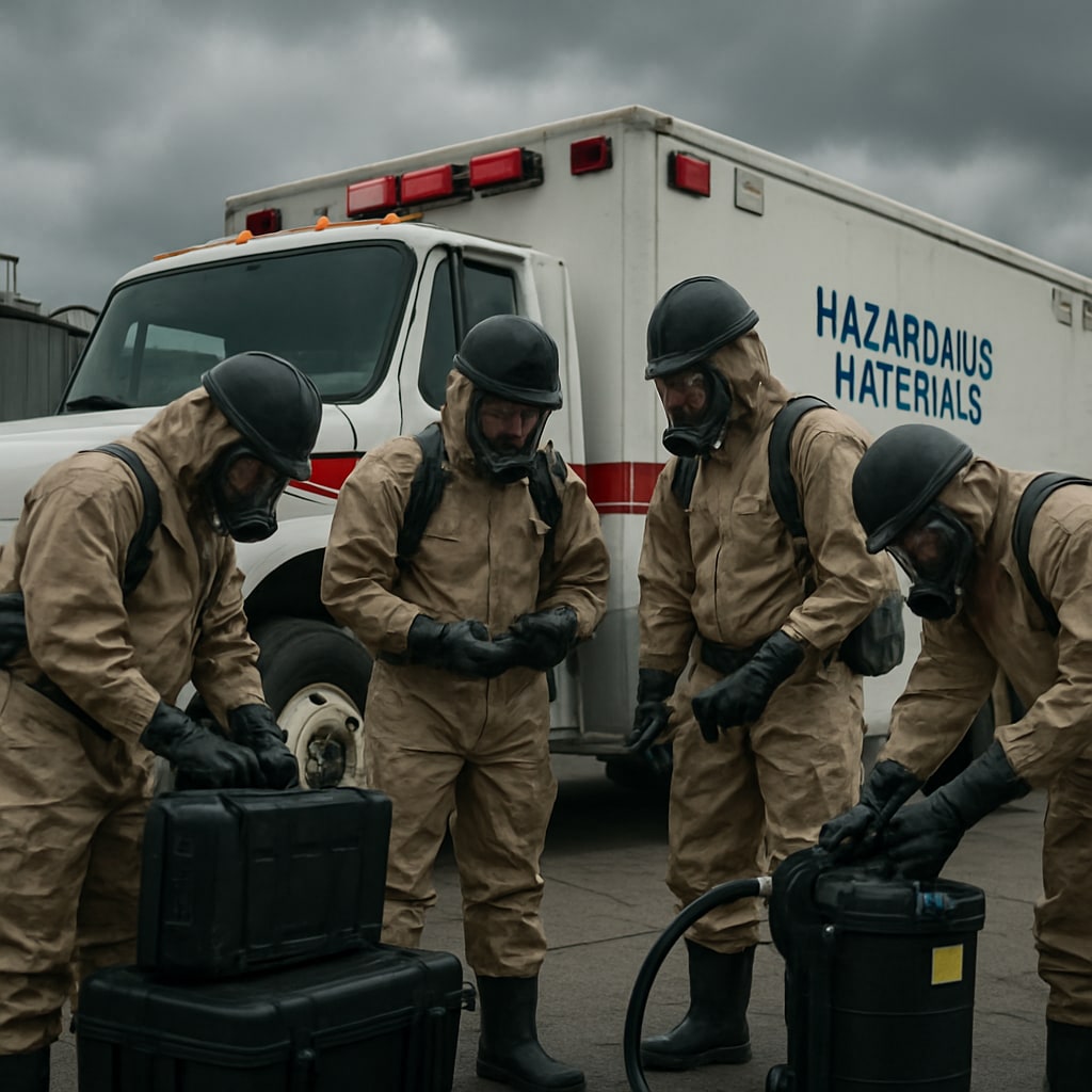 Emergency management consultants reviewing operational plans
